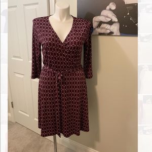 41 Hawthorn Geo Cube Wrap Dress - Plum/Purple